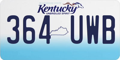 KY license plate 364UWB