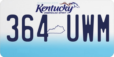 KY license plate 364UWM