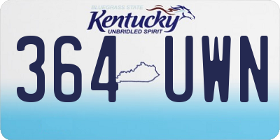 KY license plate 364UWN