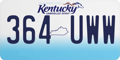 KY license plate 364UWW