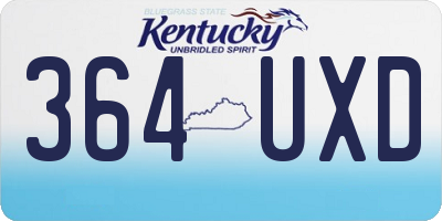 KY license plate 364UXD