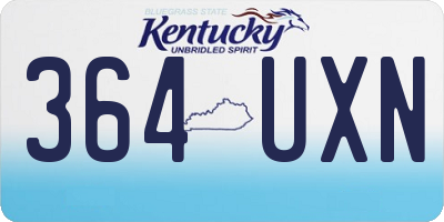 KY license plate 364UXN