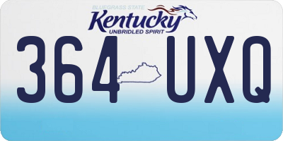 KY license plate 364UXQ