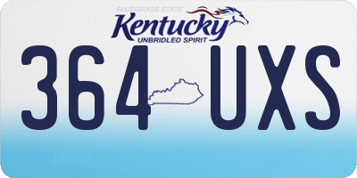 KY license plate 364UXS