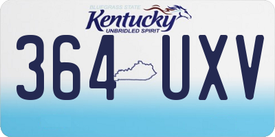 KY license plate 364UXV