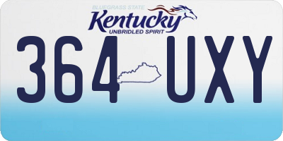 KY license plate 364UXY