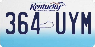 KY license plate 364UYM