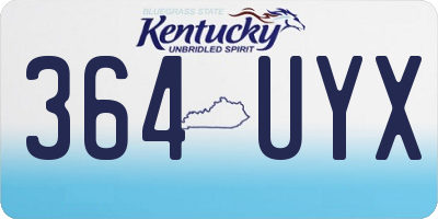 KY license plate 364UYX