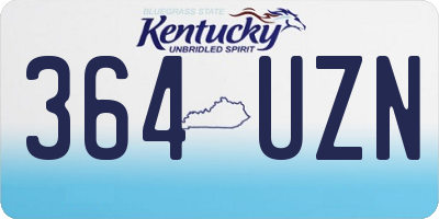 KY license plate 364UZN