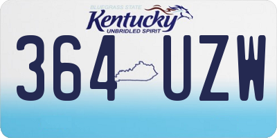 KY license plate 364UZW