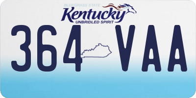 KY license plate 364VAA