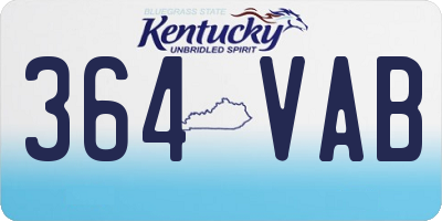 KY license plate 364VAB