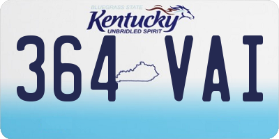 KY license plate 364VAI