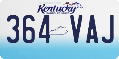 KY license plate 364VAJ
