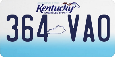 KY license plate 364VAO