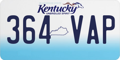 KY license plate 364VAP