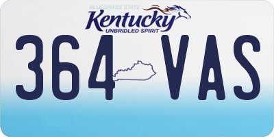 KY license plate 364VAS