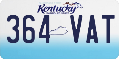 KY license plate 364VAT
