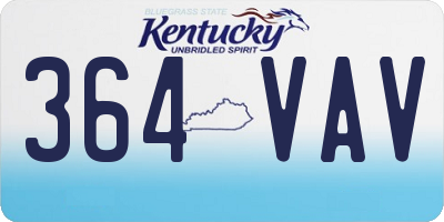 KY license plate 364VAV