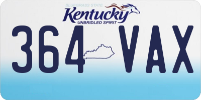 KY license plate 364VAX