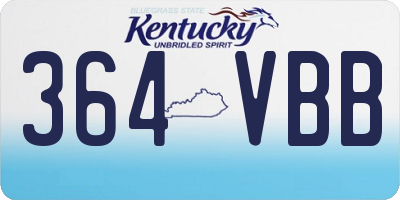 KY license plate 364VBB