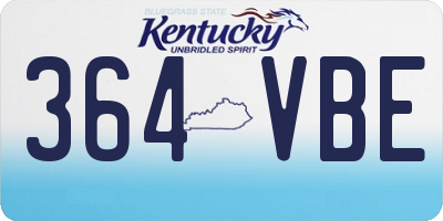 KY license plate 364VBE