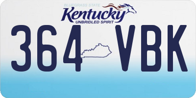 KY license plate 364VBK
