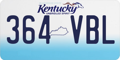 KY license plate 364VBL