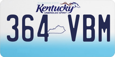 KY license plate 364VBM