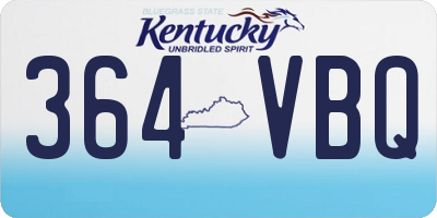 KY license plate 364VBQ