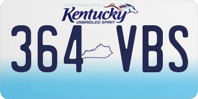 KY license plate 364VBS