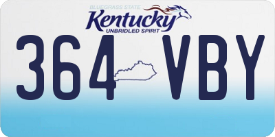 KY license plate 364VBY