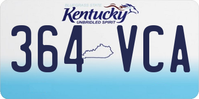 KY license plate 364VCA
