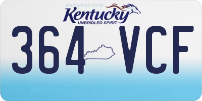 KY license plate 364VCF