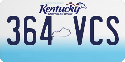 KY license plate 364VCS