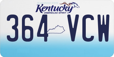 KY license plate 364VCW
