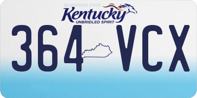 KY license plate 364VCX