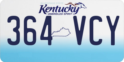 KY license plate 364VCY
