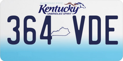 KY license plate 364VDE