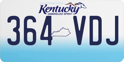 KY license plate 364VDJ