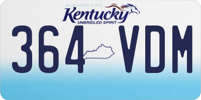 KY license plate 364VDM