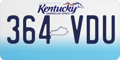KY license plate 364VDU