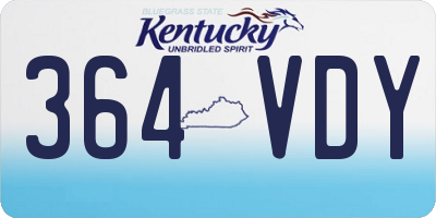 KY license plate 364VDY