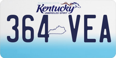 KY license plate 364VEA