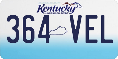 KY license plate 364VEL