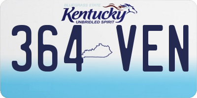 KY license plate 364VEN