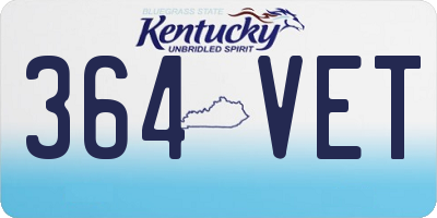 KY license plate 364VET