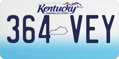 KY license plate 364VEY