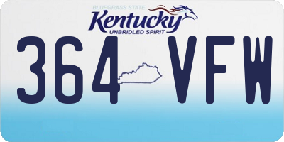 KY license plate 364VFW