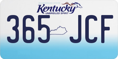 KY license plate 365JCF